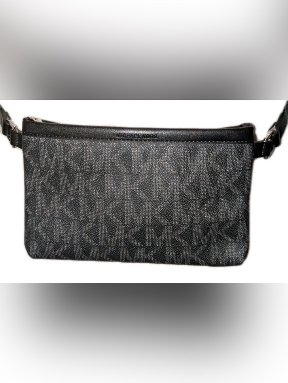 Michael Kors Black and Brown Signature Belt Bag MK Fanny Pack